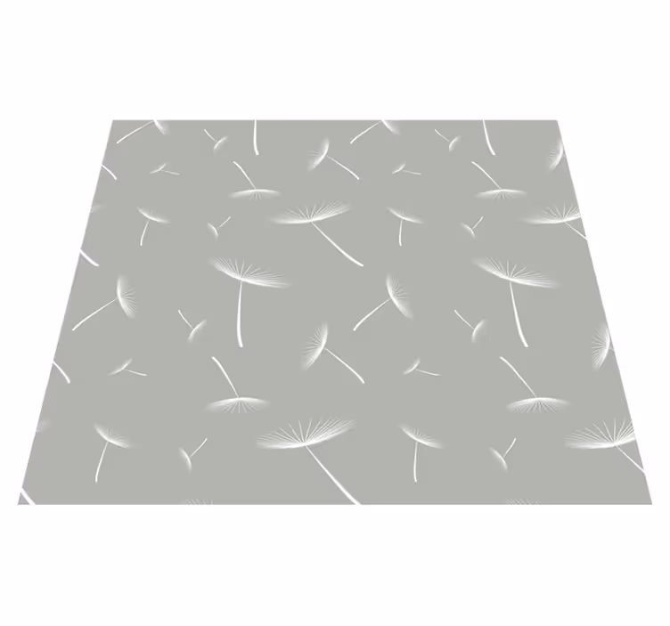 Tappeto vinile camera da letto fiorato grigio chiaro - TenStickers