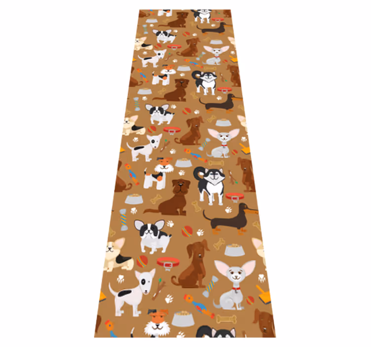 Tappeto vinile camera da letto diversi motivi cani carini - TenStickers