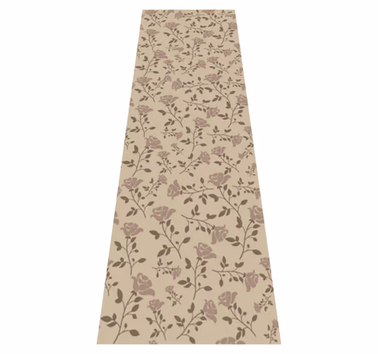 Tappeto vinile camera da letto motivo rose vintage marrone - TenStickers