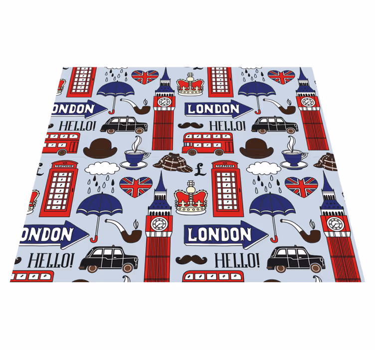 Tappeto vinile camera da letto il meglio di londra - TenStickers