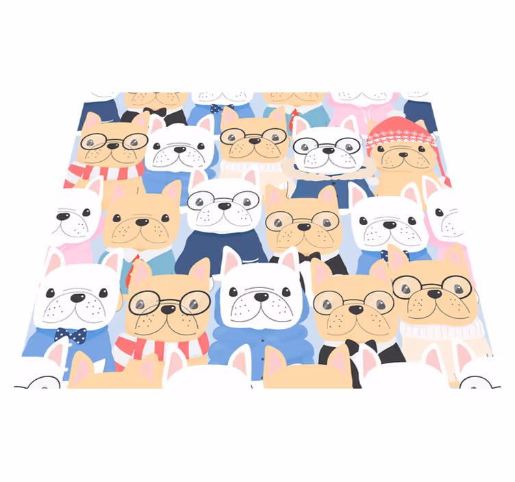 Tappeto vinile camera da letto cuccioli carini - TenStickers