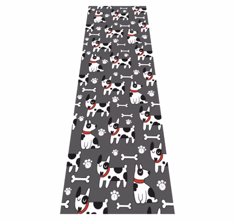 Tappeto vinile camera da letto cane bianco e nero - TenStickers
