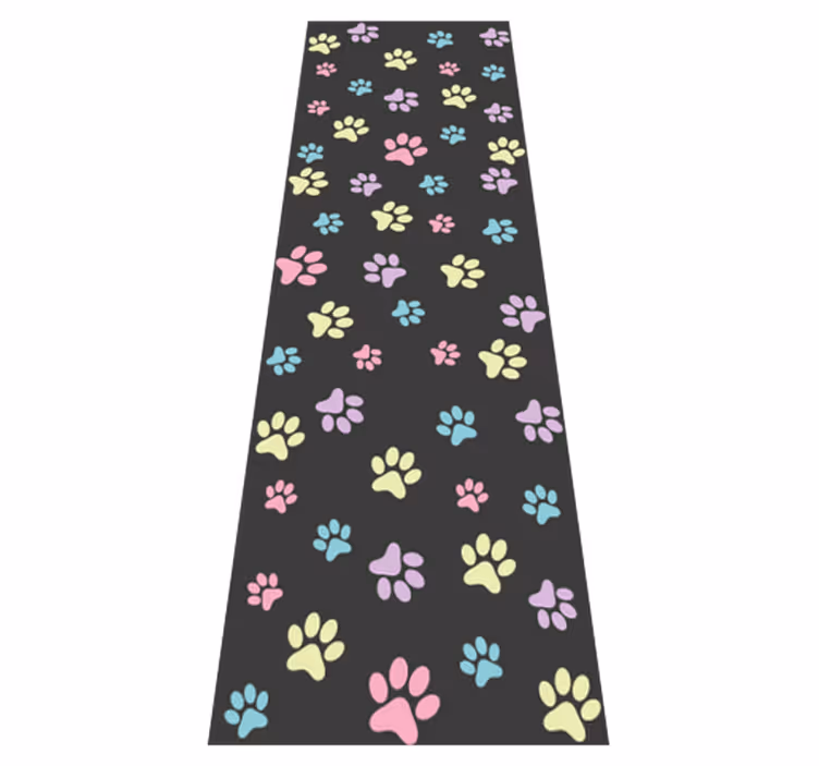 Tappeto vinile camera da letto zampe di cane colorate - TenStickers