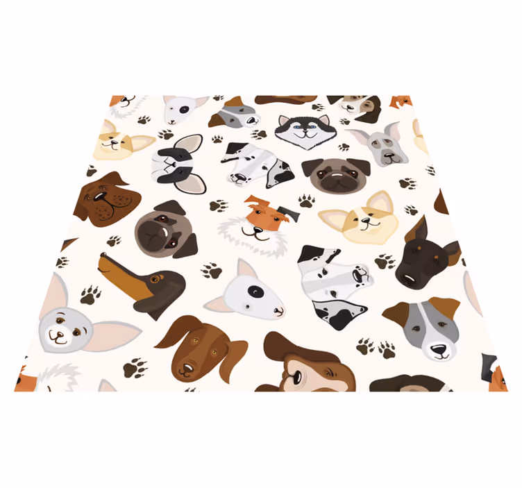Tappeto vinile camera da letto simpatici cuccioli e cani - TenStickers