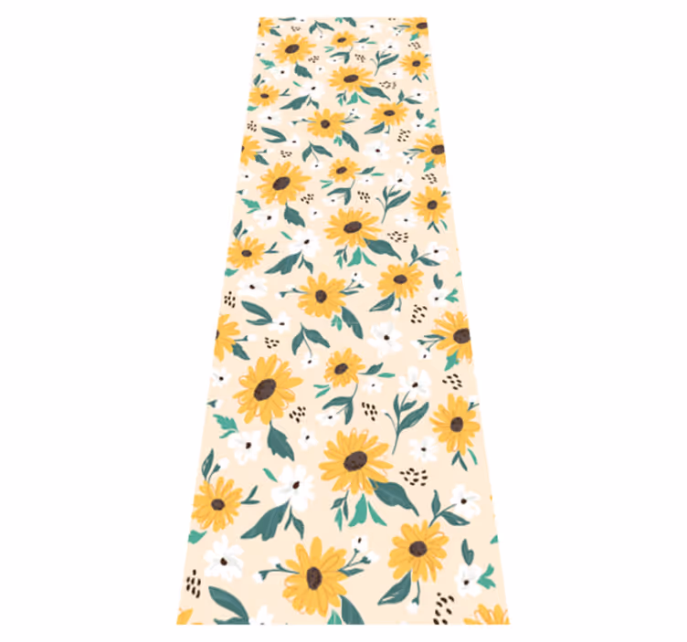 Tappeto vinile camera da letto sfondo beige girasole - TenStickers
