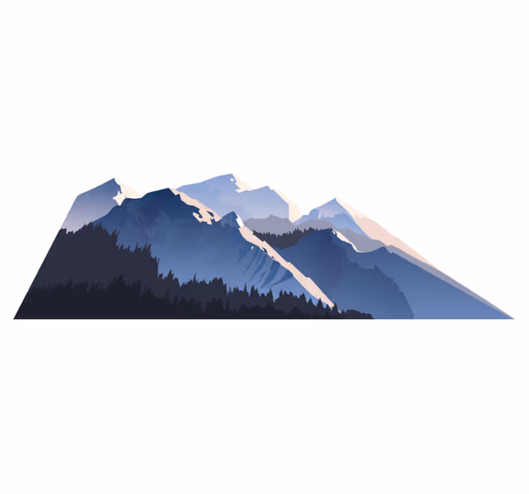 Tappeto vinile natura foresta grigia montagne sole - TenStickers