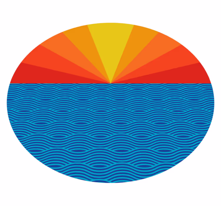 Tappeto vinile natura tramonto marino retro - TenStickers