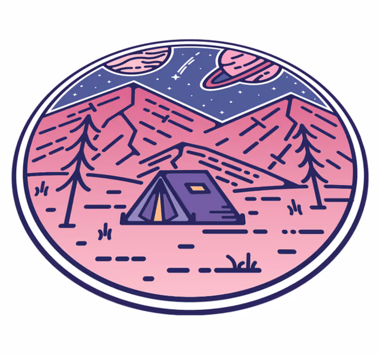Tappeto vinile natura montagne rosa - TenStickers