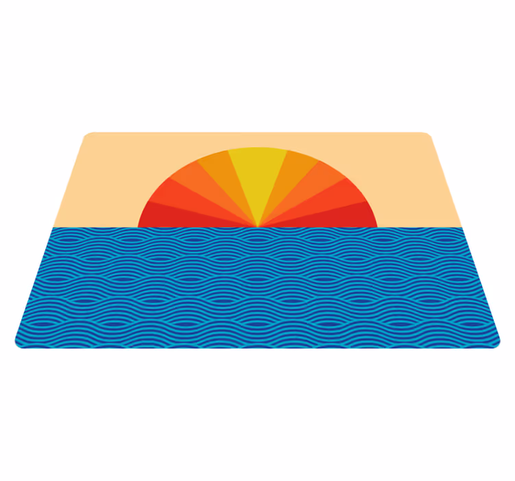 Tappeto vinile natura tramonto vintage laptop - TenStickers