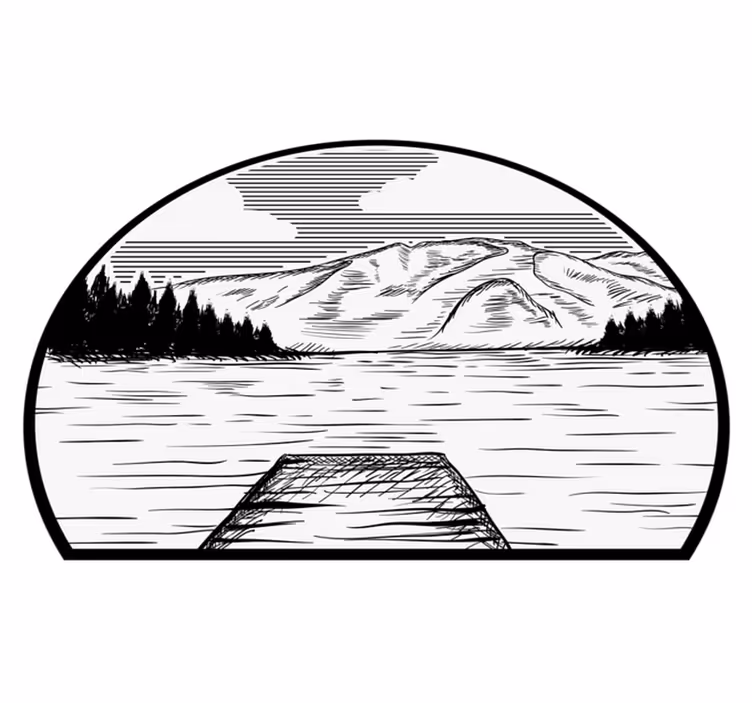 Tappeto vinile natura lago di pino motorhome - TenStickers