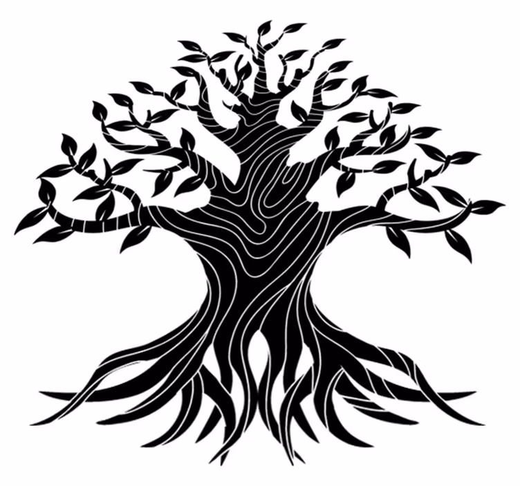 Tappeto vinile natura linee albero della vita - TenStickers