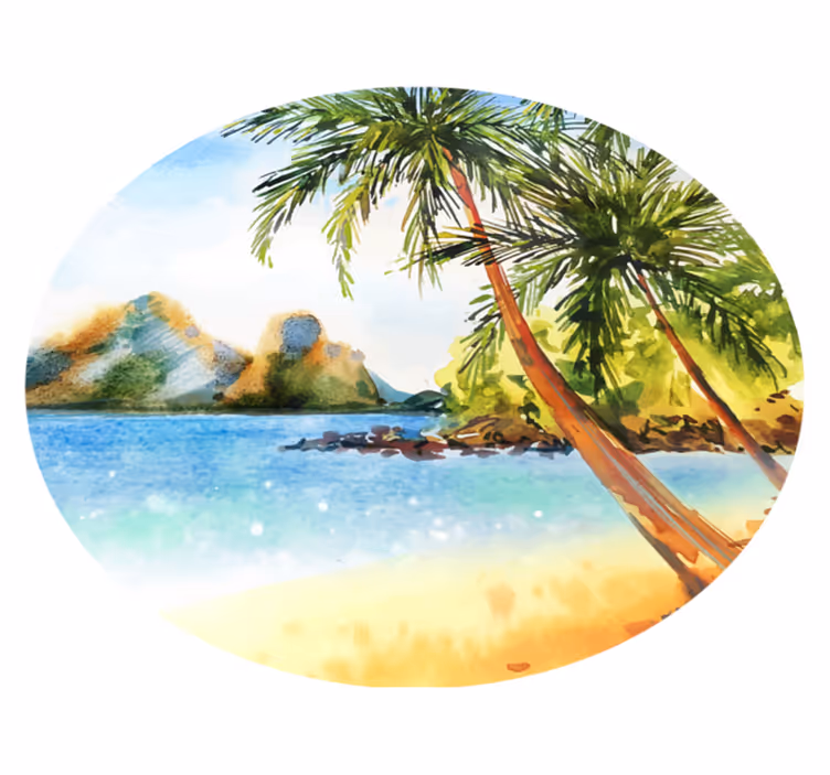Tappeto vinile natura spiaggia di palme tropicali - TenStickers