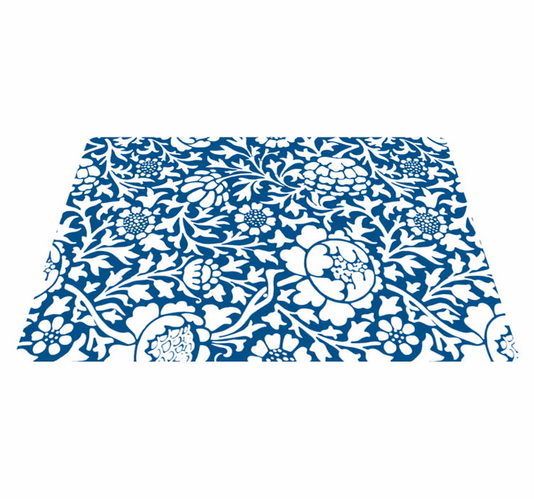 Tappeto vinile natura flora blu marina - TenStickers