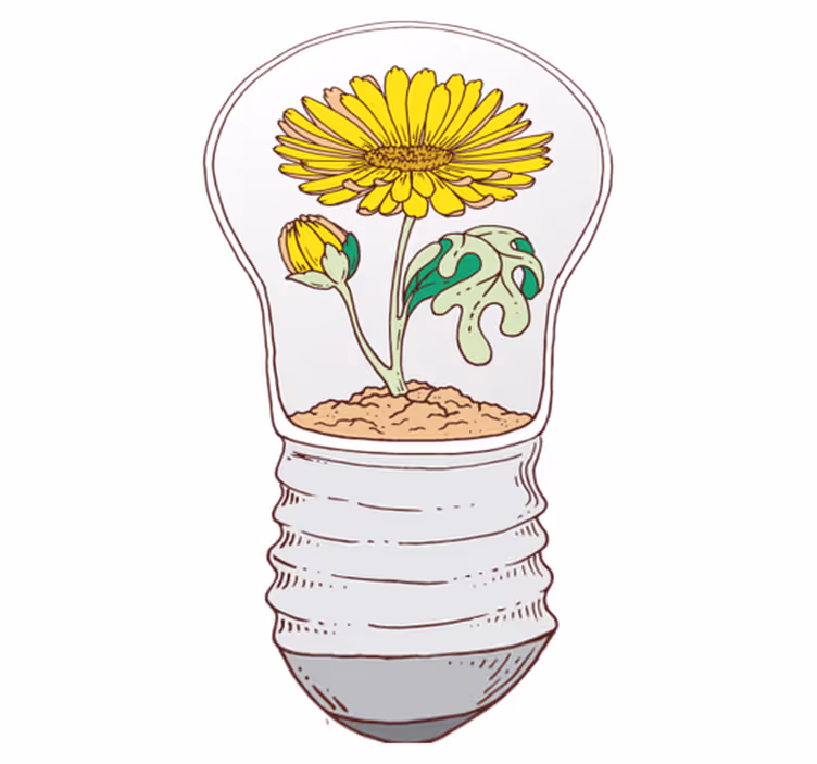 Tappeto vinile natura lampadina fiorita - TenStickers