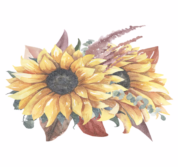 Tappeto vinile natura composizione floreale girasoli - TenStickers