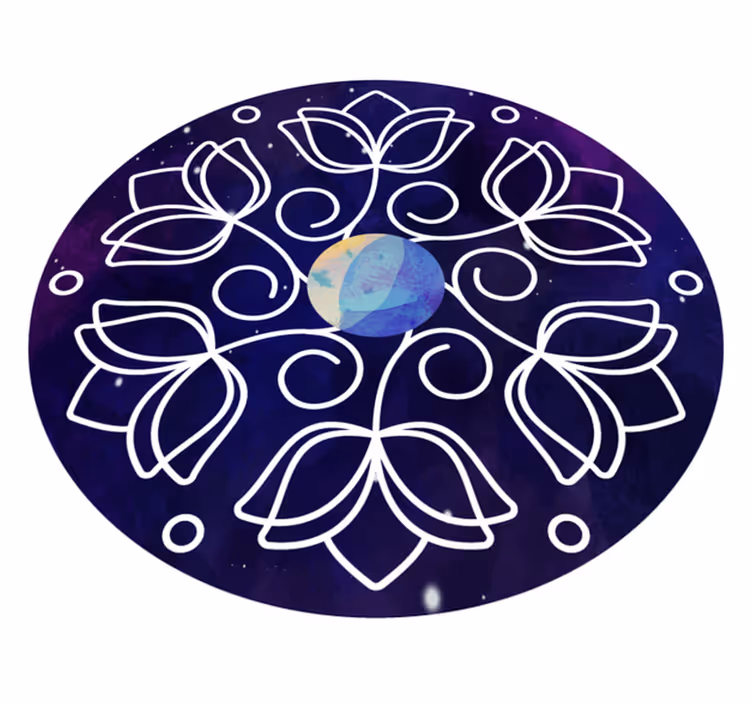Tappeto vinile natura design a motivi di loto - TenStickers