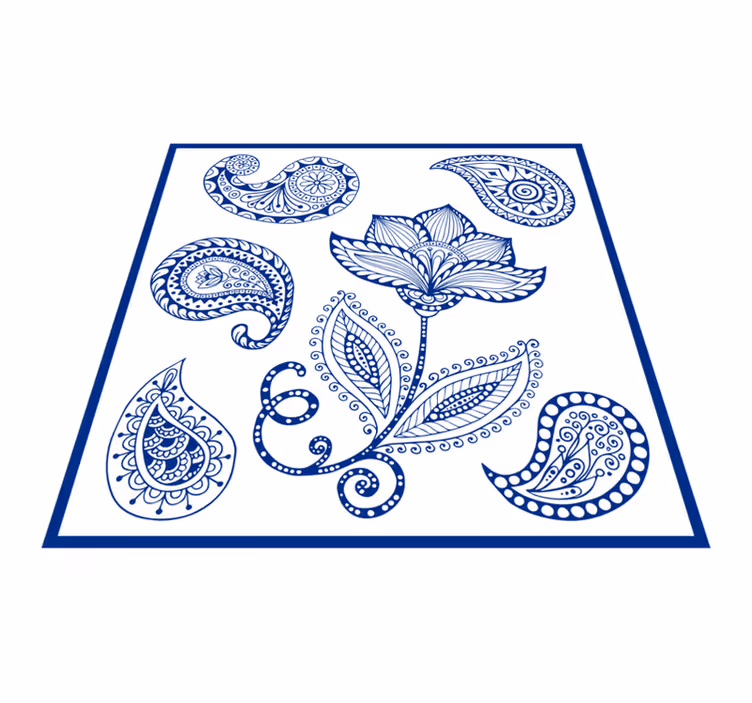 Tappeto vinile natura motivo paisley botanico - TenStickers