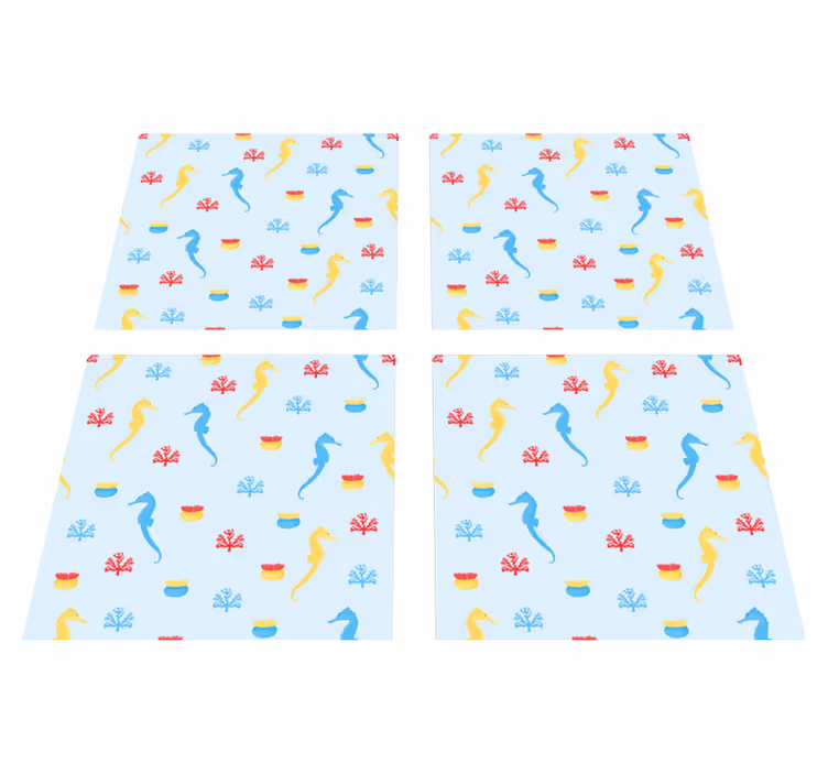 Tappeto vinile natura cavalluccio marino splash - TenStickers