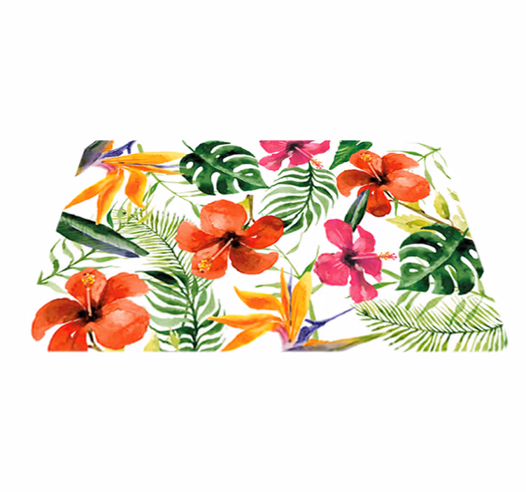Tappeto vinile fiori adesivi monstera deliciosa - TenStickers