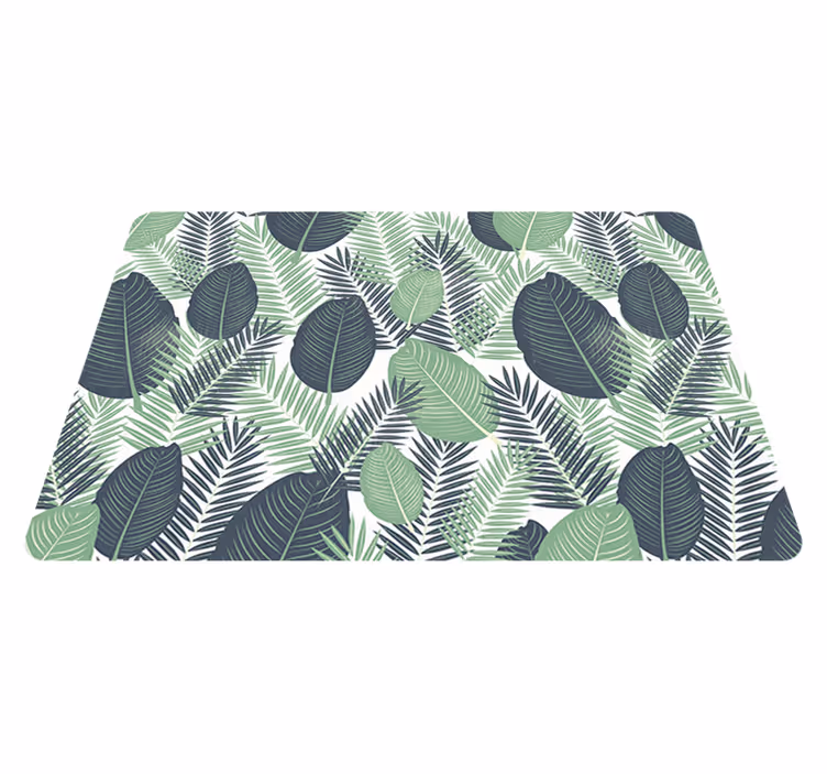 Tappeto vinile fiori vegetazione verde giungla - TenStickers