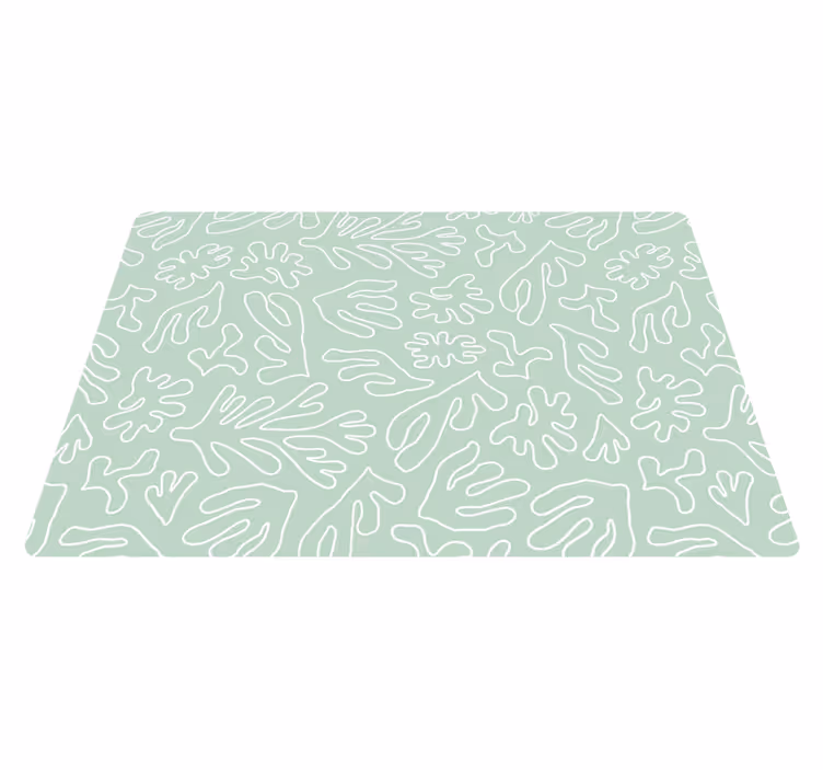 Tappeto vinile fiori pensiero verde alghe - TenStickers