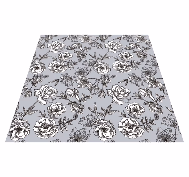 Tappeto vinile fiori fiori traslucidi - TenStickers