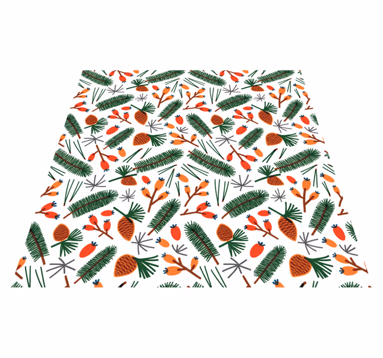 Tappeto vinile fiori foglie piante autunnali - TenStickers