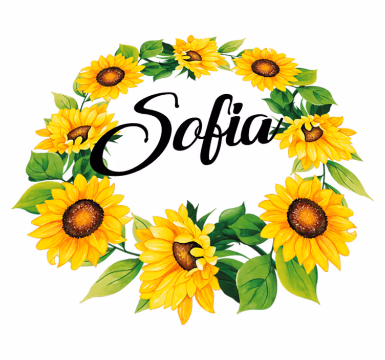 Tappeto vinile fiori corona estiva con nome - TenStickers