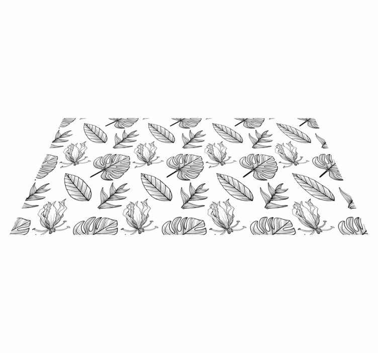 Tappeto vinile fiori motivi di piante verdi - TenStickers
