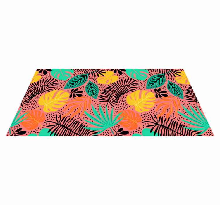 Tappeto vinile fiori componenti di fogliame vivace - TenStickers