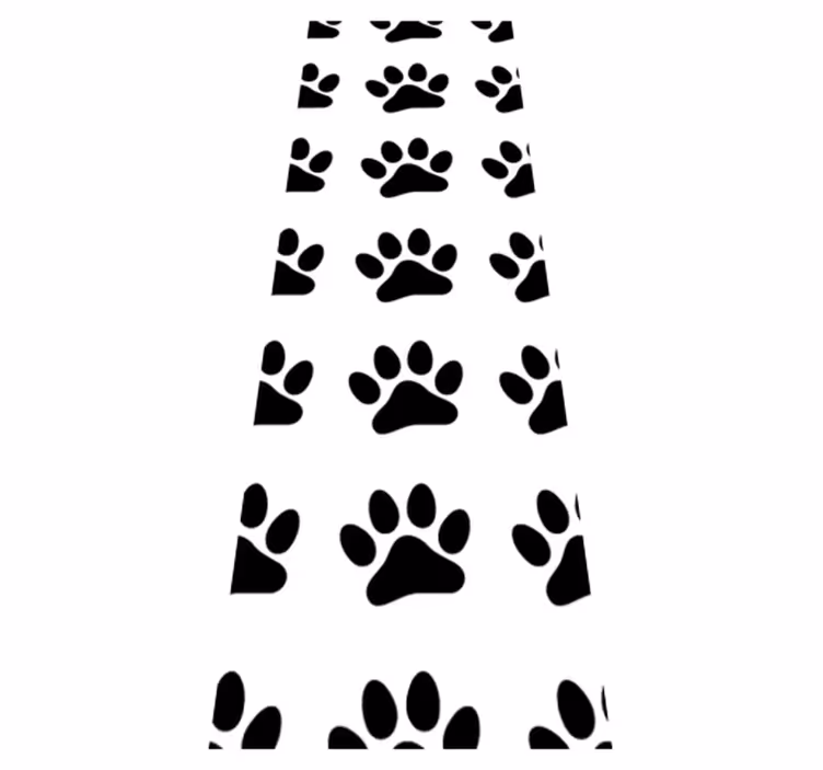 Tappeto vinile camera da letto impronte di cane bianche - TenStickers
