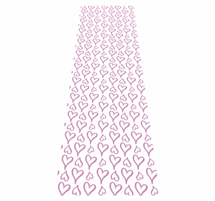 Tappeto vinile camera da letto icone cuore rosa illustrate - TenStickers