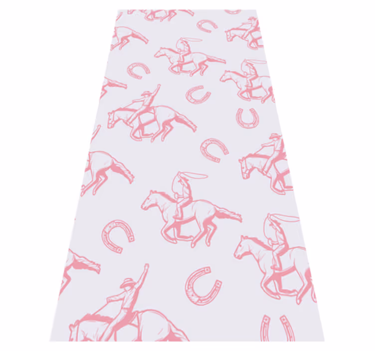 Tappeto vinile camera da letto motivo cavalli rosa - TenStickers