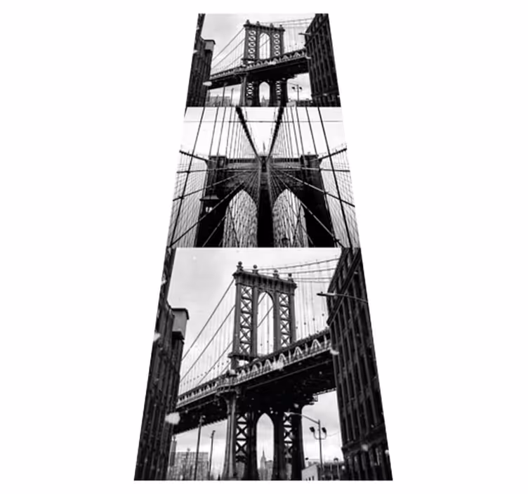 Tappeto vinile camera da letto collage ponte di brooklyn - TenStickers