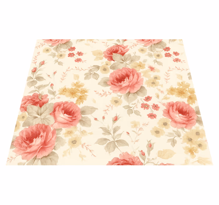 Tappeto vinile camera da letto design floreale romantico - TenStickers