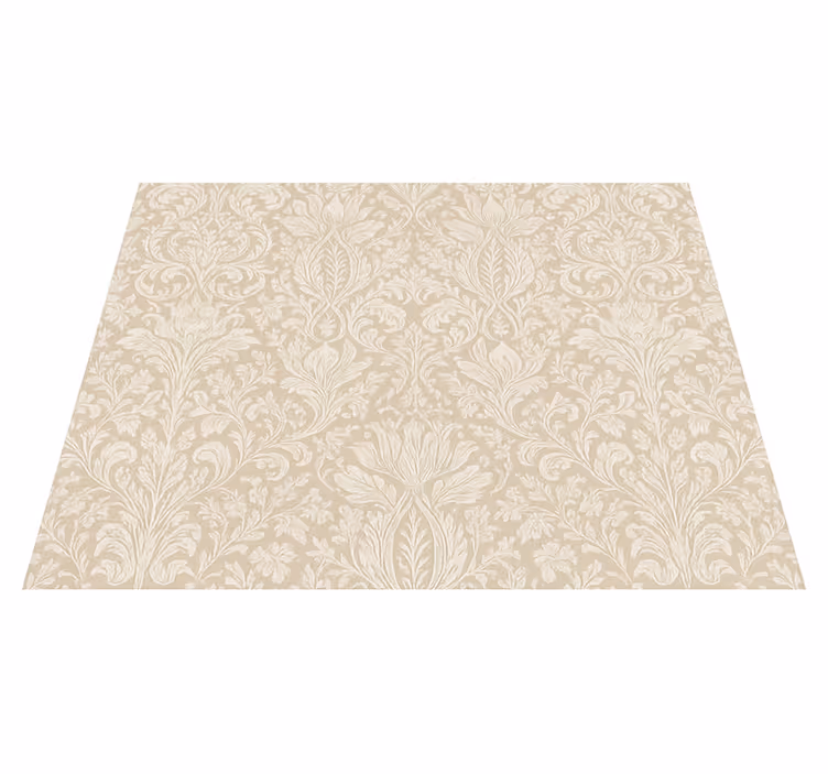 Tappeto vinile camera da letto floreale beige classico - TenStickers