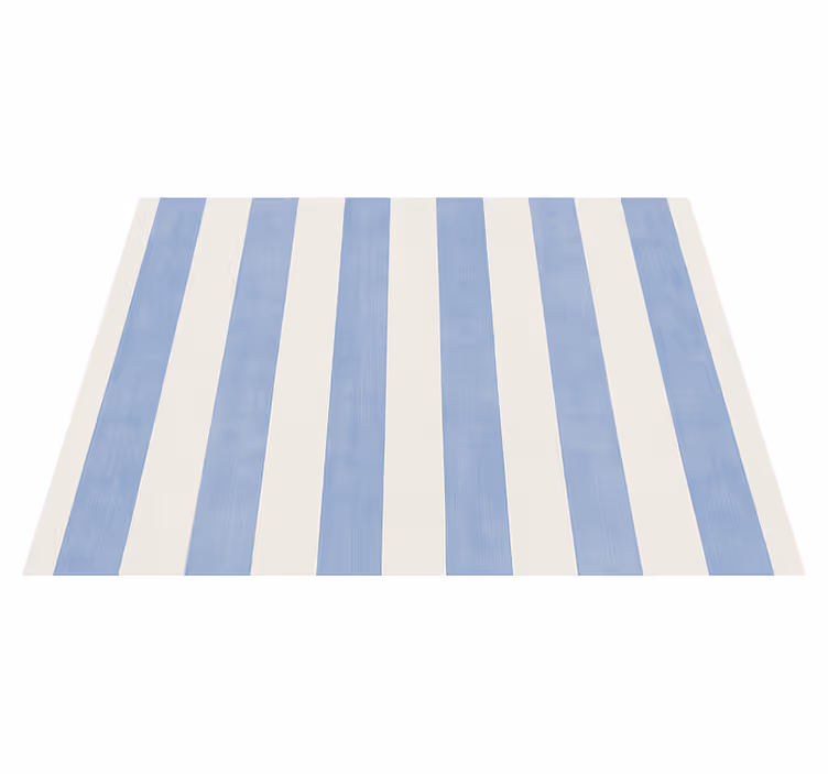 Tappeto vinile camera da letto righe blu e bianche - TenStickers