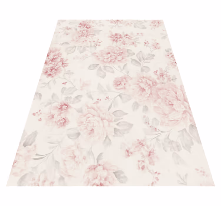 Tappeto vinile camera da letto design floreale rosa vintage - TenStickers