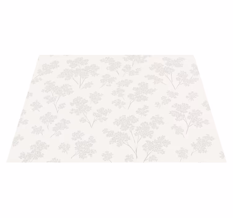 Tappeto vinile camera da letto fiori bianchi semplici - TenStickers