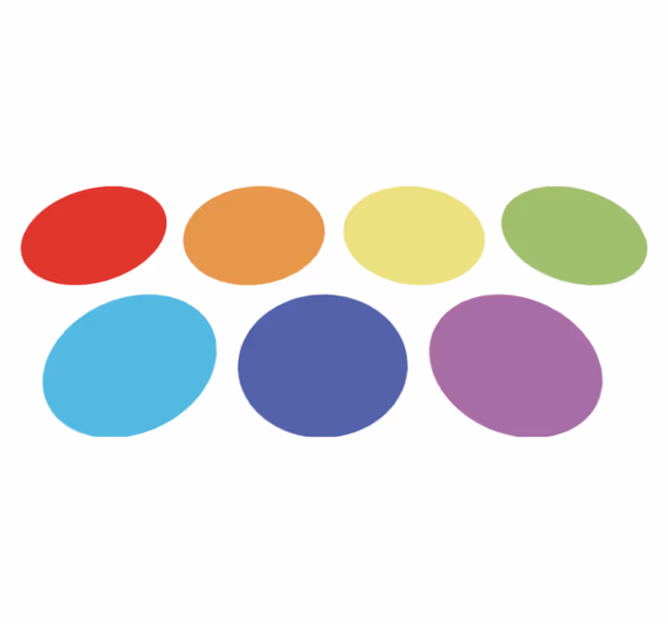 Tappeto vinile geometrico grandi punti arcobaleno - TenStickers