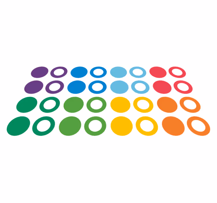 Tappeto vinile geometrico cerchi colori arcobaleno - TenStickers