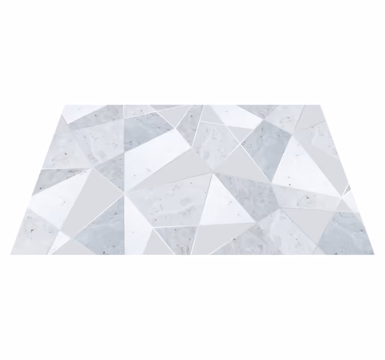 Tappeto vinile geometrico marmo triangolare grigio semplice - TenStickers