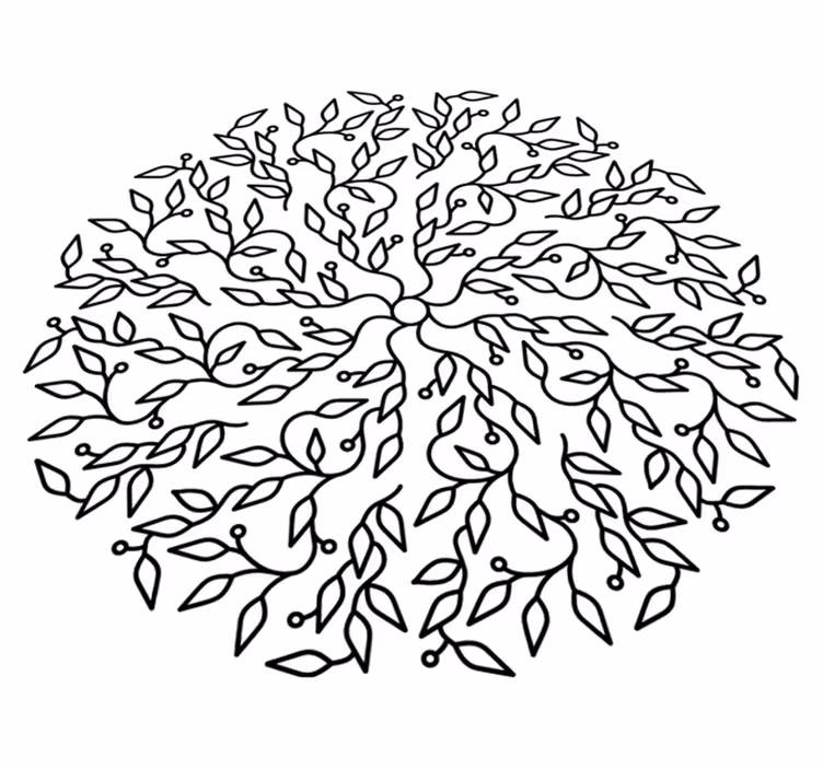 Tappeto vinile geometrico albero della vita astratto - TenStickers