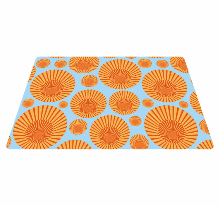 Tappeto vinile geometrico sole anni 70 laptop - TenStickers