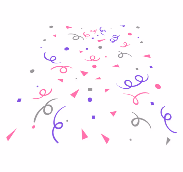 Tappeto vinile geometrico confetti grigi rosa e viola - TenStickers