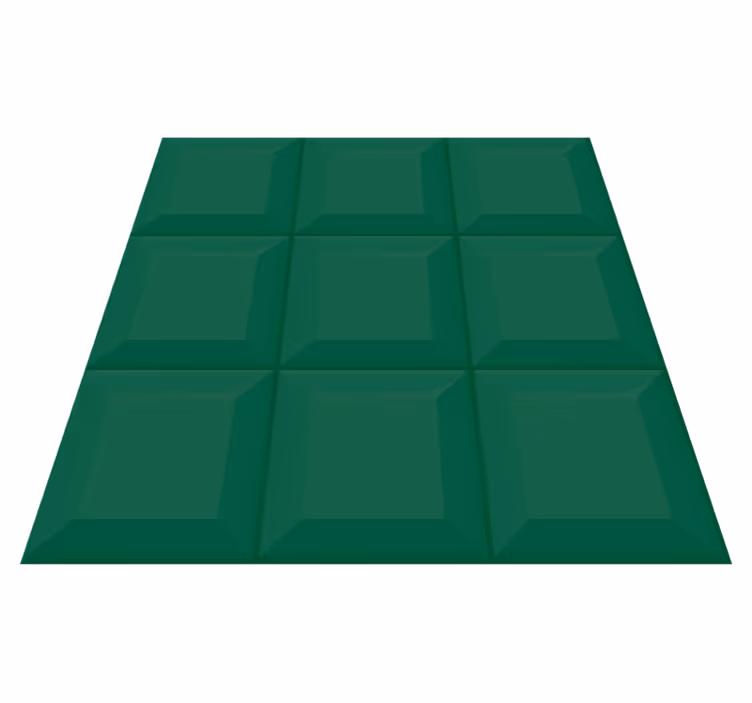Tappeto vinile geometrico piastrelle 3d verdi - TenStickers