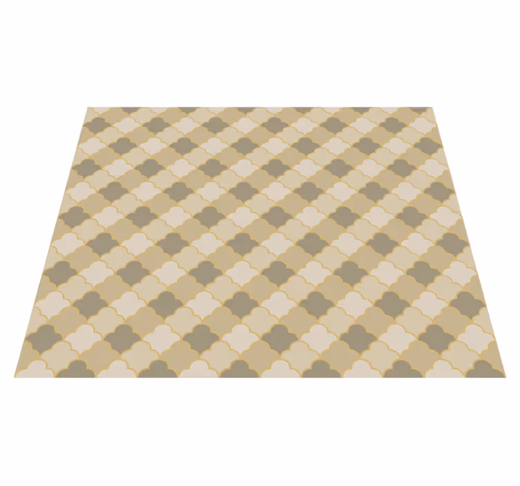 Tappeto vinile geometrico motivo art déco beige - TenStickers
