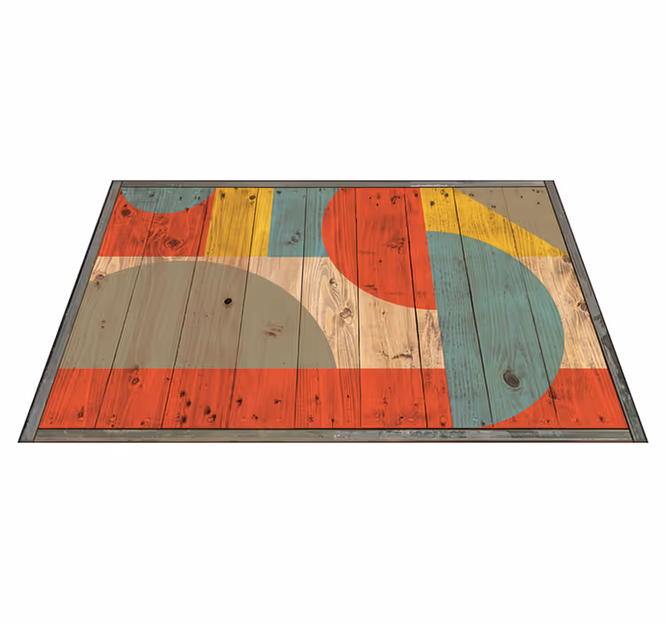Tappeto vinile geometrico geometrie in legno - TenStickers
