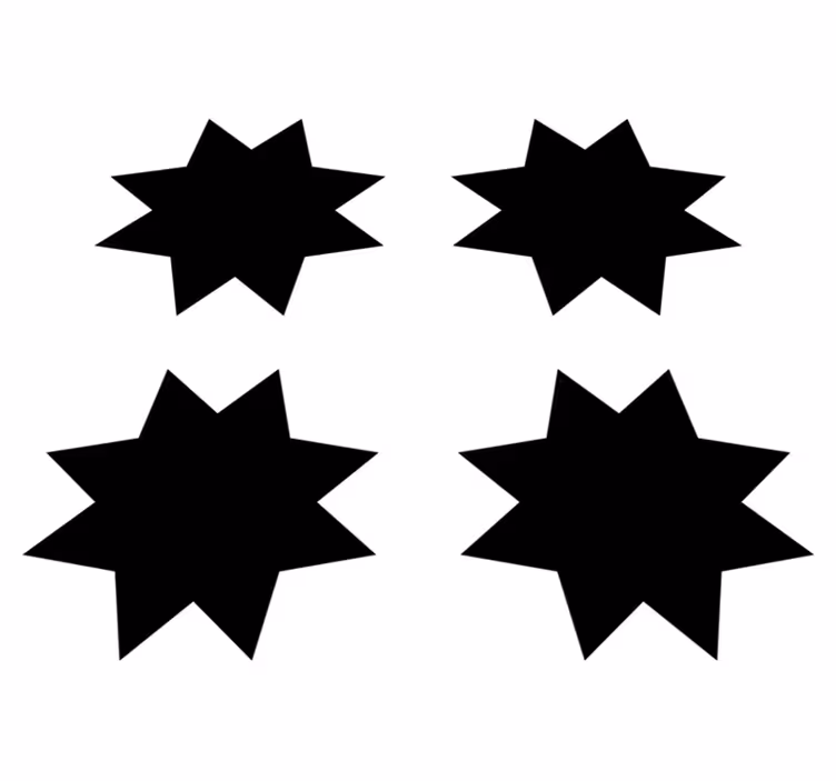 Tappeto vinile geometrico forme stellari nere - TenStickers