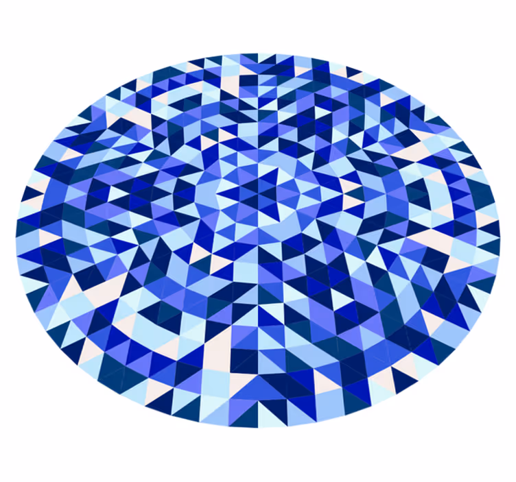 Tappeto vinile geometrico motivo blu circolare - TenStickers